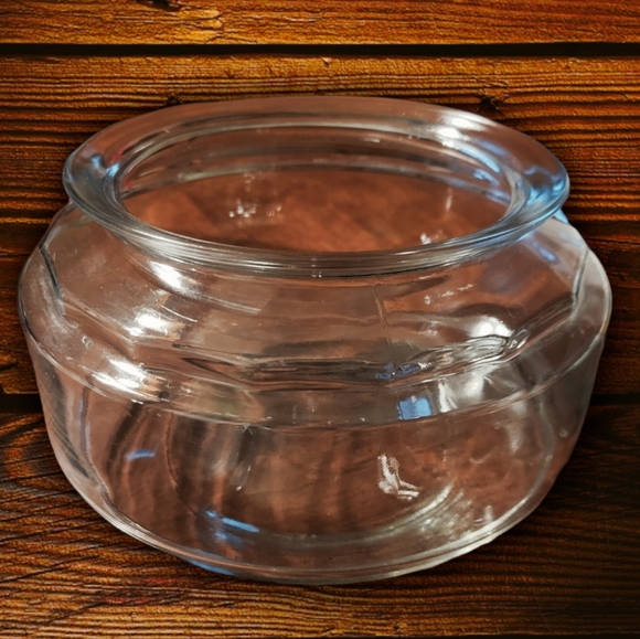 Vintage Other - Vtg Gold Fish Bowl Clear Glass Planter Terrarium Hermit Crab Sand Art Candy Dish